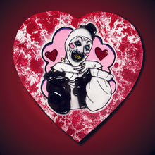 Load image into Gallery viewer, Art the Clown Heart Shaped Canvas