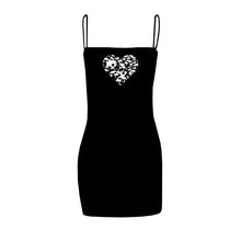 Load image into Gallery viewer, Skull Heart Mini Dress